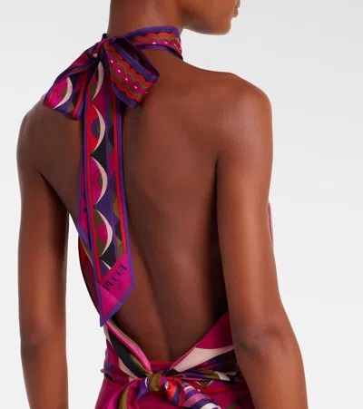 Pucci Iride Silk Satin Top In Multi