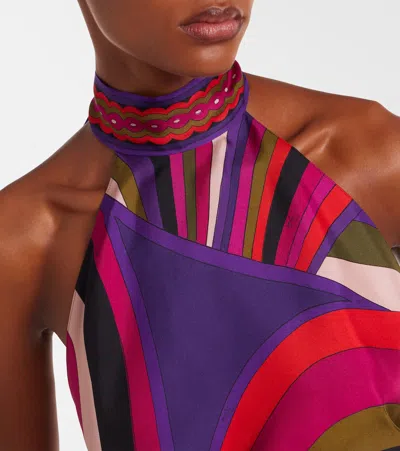 Pucci Iride Silk Satin Top In Multi
