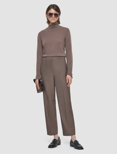 Joseph Trina Light Wool Tailoring Trousers In Brown