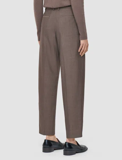 Joseph Trina Light Wool Tailoring Trousers In Brown