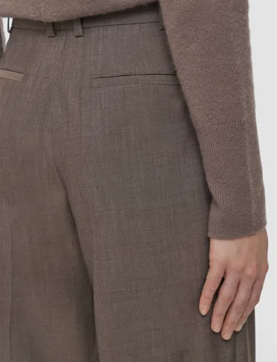 Joseph Trina Light Wool Tailoring Trousers In Brown