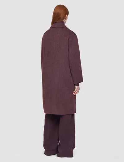 Joseph Yves Brushed Double Face Alpaca Coat In Brown