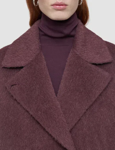 Joseph Yves Brushed Double Face Alpaca Coat In Brown