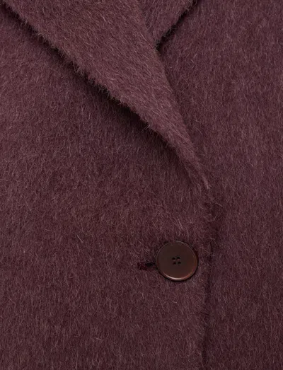 Joseph Yves Brushed Double Face Alpaca Coat In Brown