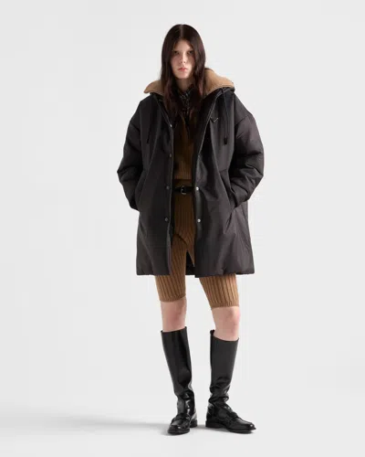 Prada Lightweight Re-nylon Raincoat In Black