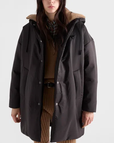 Prada Lightweight Re-nylon Raincoat In Black