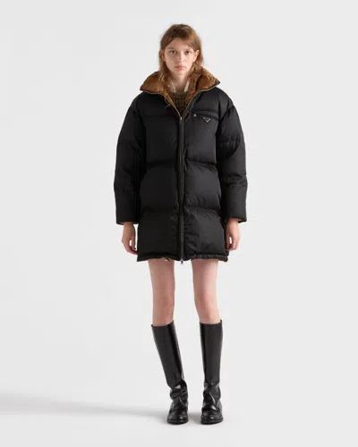 Prada Re-nylon Down Jacket In Black