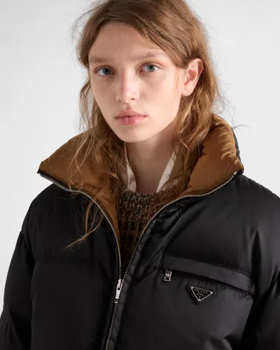 Prada Re-nylon Down Jacket In Black