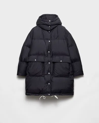 Prada Soft Canvas Down Parka In Blue