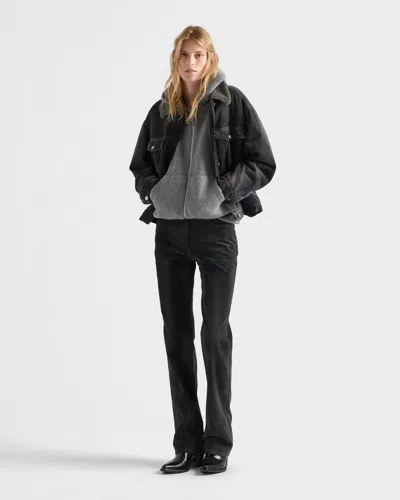 Prada Corduroy Five-pocket Pants In Black