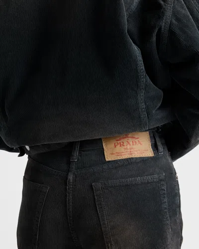 Prada Corduroy Five-pocket Pants In Black