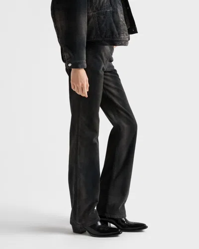 Prada Corduroy Five-pocket Pants In Black
