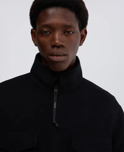 Aspesi Field Jacket Nelson In Double Di Lana - Navy In Blue