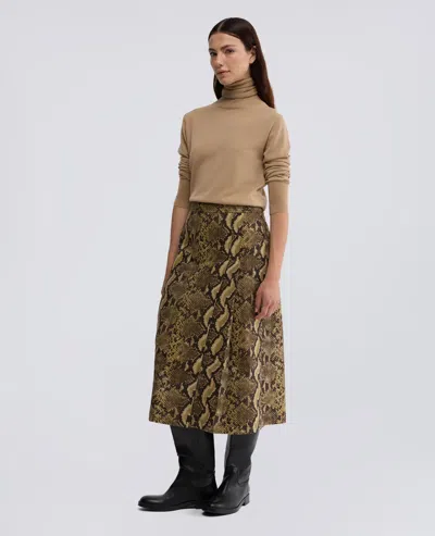 Aspesi Gonna Longuette In Tela Di Cotone - Pitone In Brown