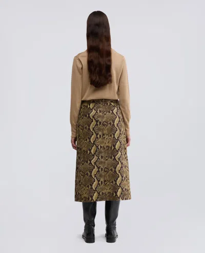 Aspesi Gonna Longuette In Tela Di Cotone - Pitone In Brown