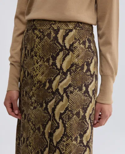 Aspesi Gonna Longuette In Tela Di Cotone - Pitone In Brown