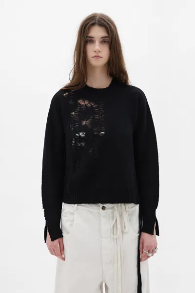 Ann Demeulemeester Gabriela Destroyed Seed Stitch Sweater In Multi