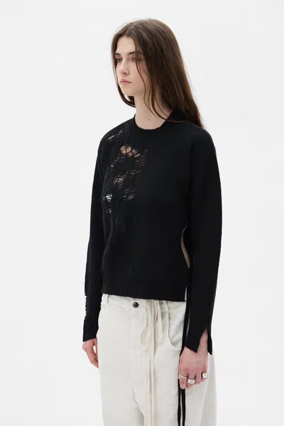 Ann Demeulemeester Gabriela Destroyed Seed Stitch Sweater In Multi