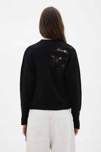 Ann Demeulemeester Gabriela Destroyed Seed Stitch Sweater In Multi