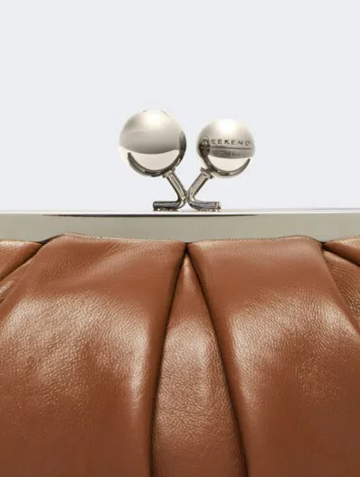 Weekend Max Mara Small Sheepskin Pasticcino Bag In Brown