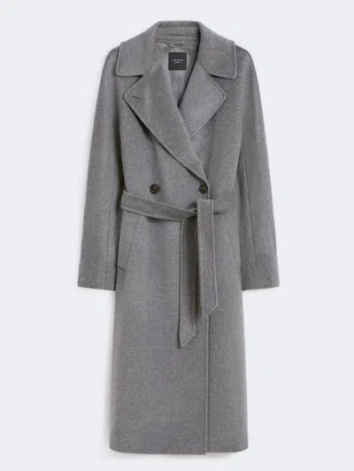 Weekend Max Mara Double-breasted Wool Mid-length Coat In Gray