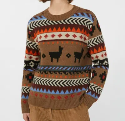 Weekend Max Mara Crew Neck Long Sleeve Sweater In Brown