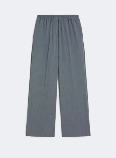 Weekend Max Mara Wool Gabardine Trousers In Blue