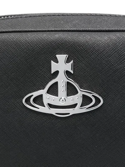 Vivienne Westwood Adjustable Strap Shoulder Bag With Rear Zip Pocket In Black
