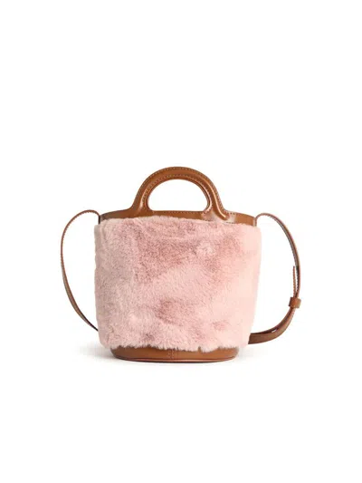 Marni Two-tone Leather Blend Bucket Bag In Brown