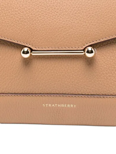Strathberry Mosaic Top Handle Grain Caramel Bags In Brown