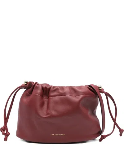 Strathberry Charlotte Drawstring Nappa Leather Crossbody Bag In Burgundy