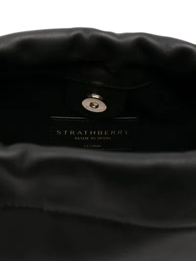 Strathberry Charlotte Drawstring Soft Nappa Black Bags In Black