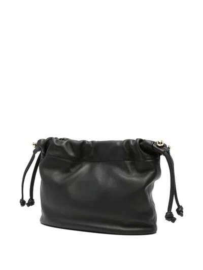 Strathberry Charlotte Drawstring Soft Nappa Black Bags In Black