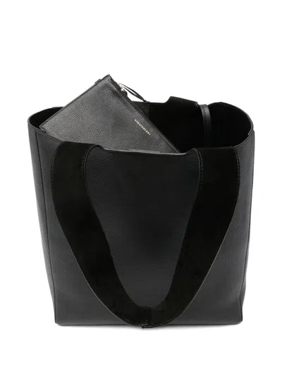 Strathberry Melody Tote Fine Grain Leather Black Bags