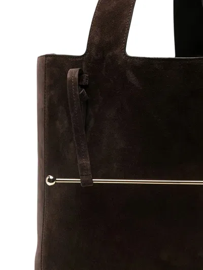 Strathberry Melody Tote Suede Suede Chocolate Bags In Brown