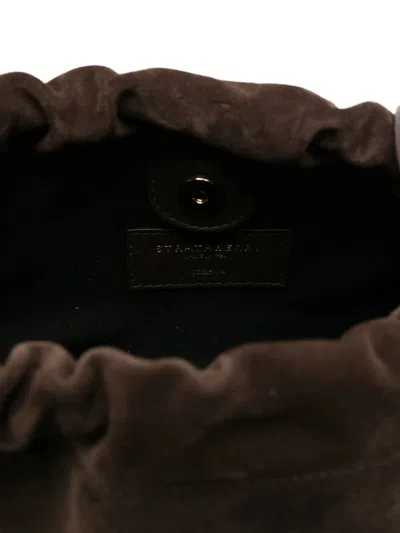 Strathberry Charlotte Drawstring Suede Suede Chocolate Bags In Brown