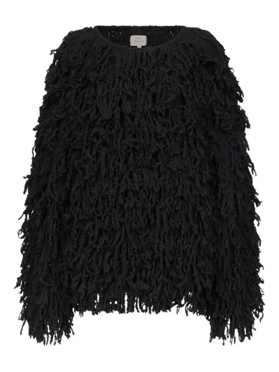 Loulou De Saison Gabin Round Neck Sweater Clothing In Black