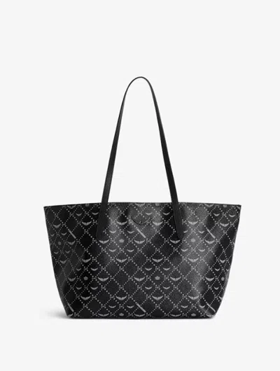 Zadig & Voltaire Womens Z Shopper Monogram Coated-canvas Tote Bag Noir In Black
