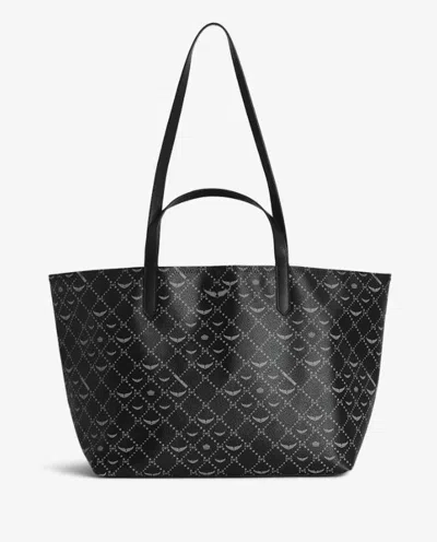 Zadig & Voltaire Shopping Bag In Printed Leather In Black