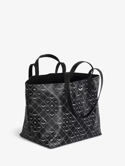 Zadig & Voltaire Shopping Bag In Printed Leather In Black