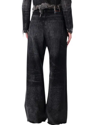 Diesel Jeans Wide Leg Effetto Consumanto In Multi
