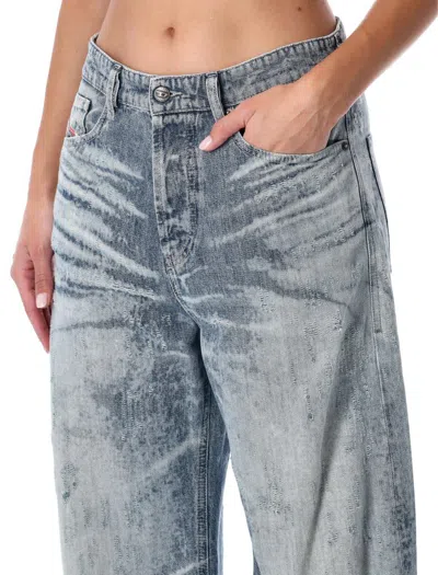 Diesel Relaxed Fit Wide Leg Trousers With Pockets In Multi