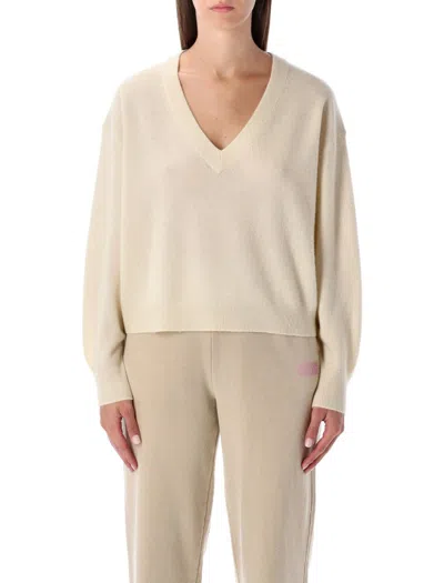 American Vintage Raxow Wool V-neck Sweater In Neutral