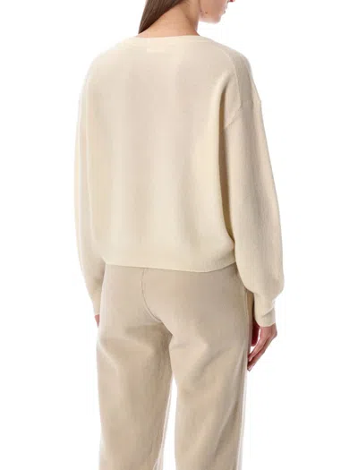 American Vintage Raxow Wool V-neck Sweater In Neutral