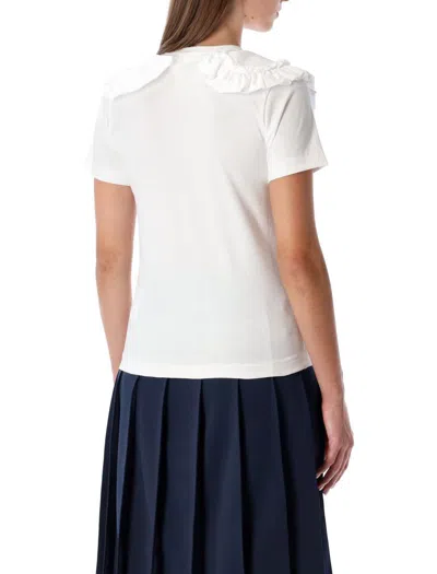Comme Des Garçons Romantic Ruffle Collar Short Sleeve Top In White