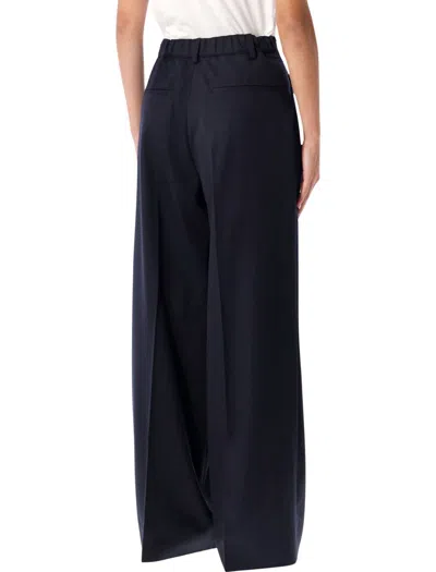Soeur Frejus Navy Blue Wool Trousers In Black