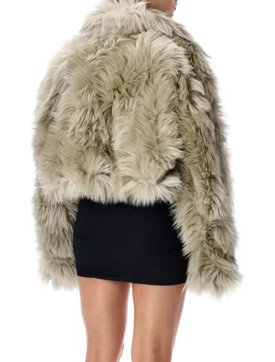 The Latest Thelatest Short Ice-white Faux Fur Coat In White