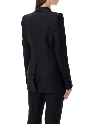 Tom Ford Black Harringbone Wool Double-breasted Tailored Jacket In Black