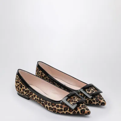 Roger Vivier Gommettine Ballerina Leopard Print Pony Skin In Multi
