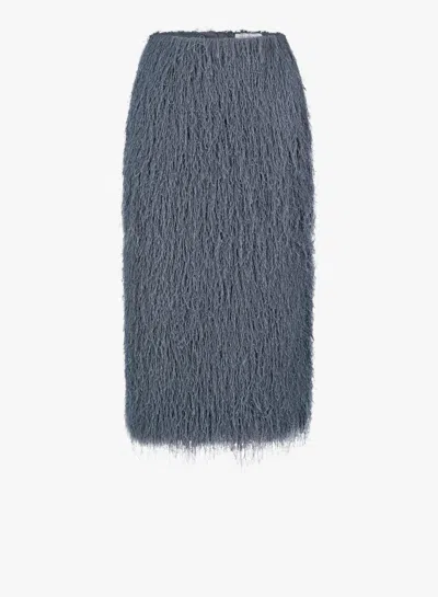 Dries Van Noten Sokna Lightweight Fringed Midi Skirt Clothing In Gray